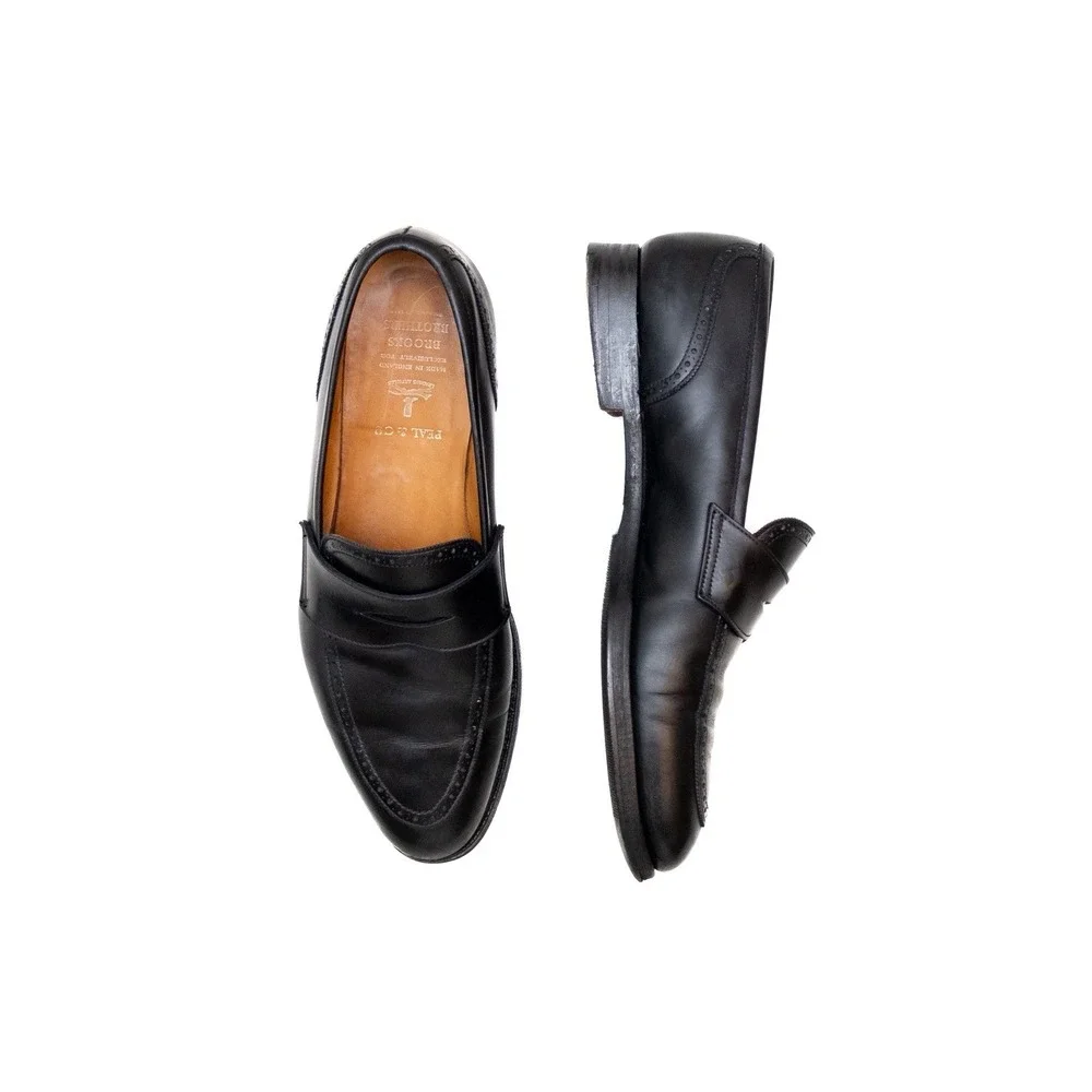 Peal & Co. for Brooks Brothers‎ Black Leather Penny Loafers – Size 9.5 D